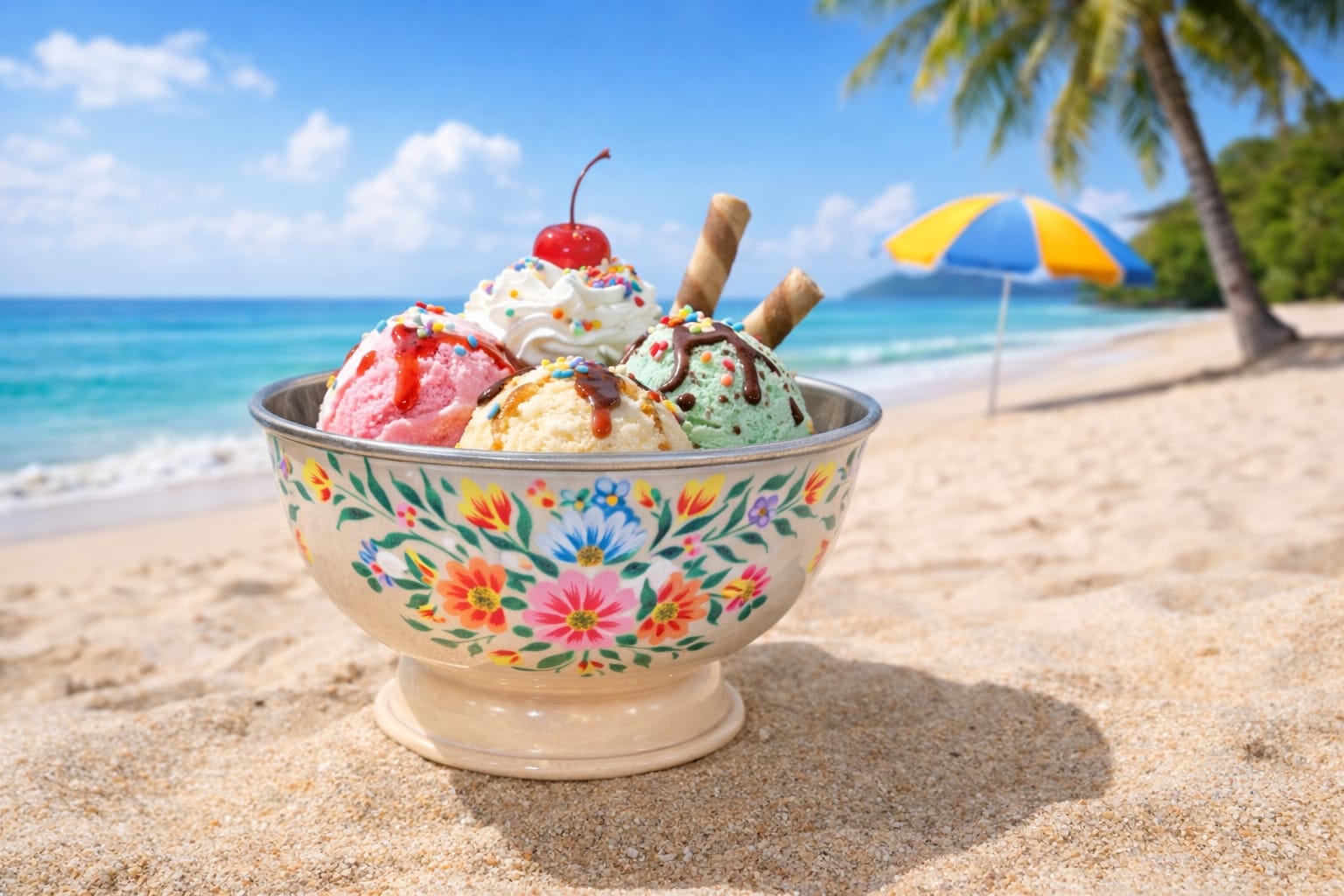 Hand painted fruit bowl, Stailess Steel bowl with Enamelware work from Kashmir, Enamelware bowl-handcrafted, Large Breakfast bowl 20.5 cm blue